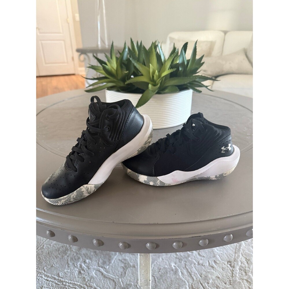 Youth Under Armour Jet 21 Size 13 Kids Basketball Shoes Black White Camo
